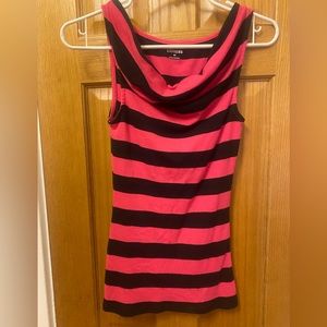 Stripped tang top pink and navy blue